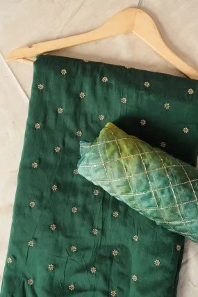 Bottle Green And Green Saree set (2 Piece)