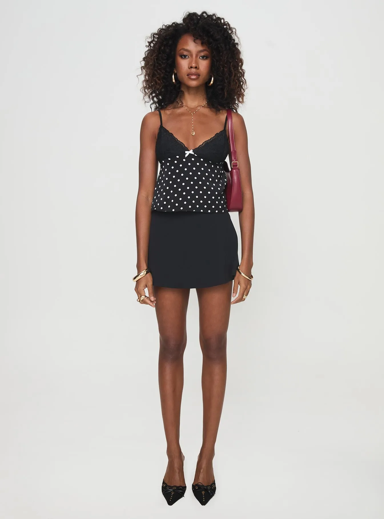 Castien Top Black Polka