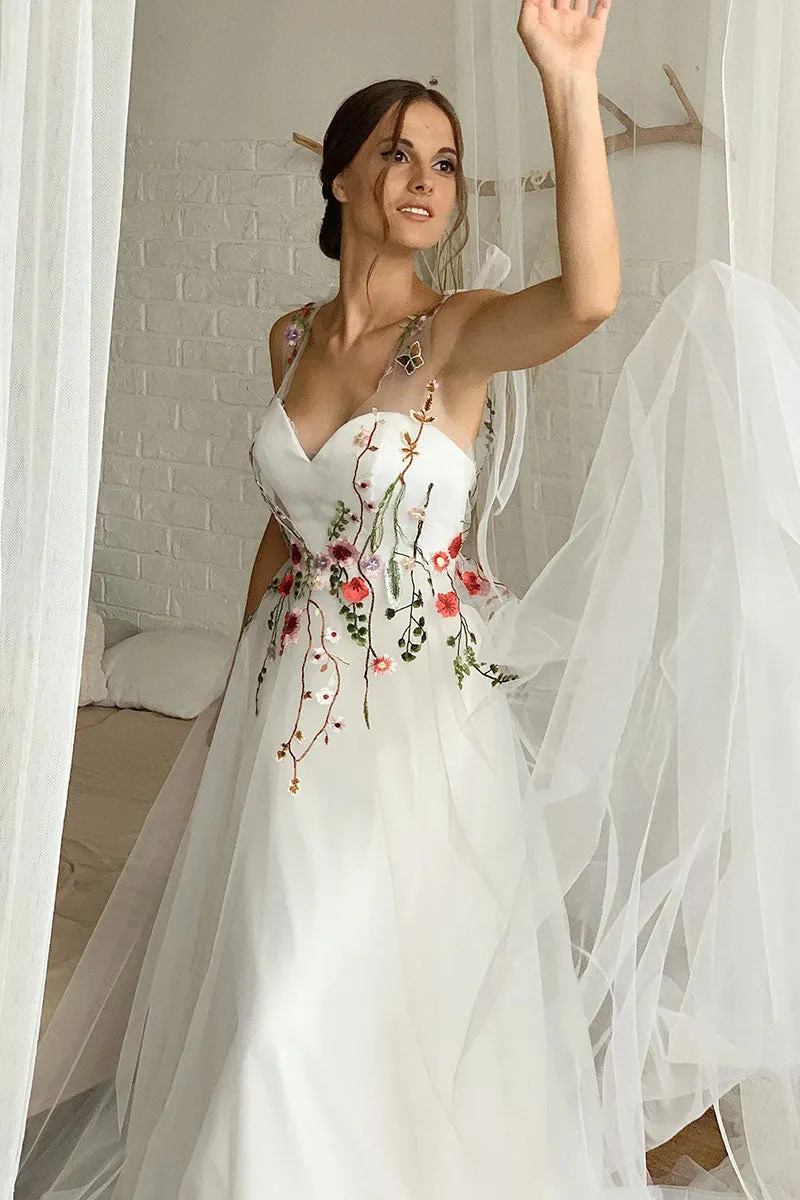 Everlasting Promise White Tie-Strap Wedding Dress