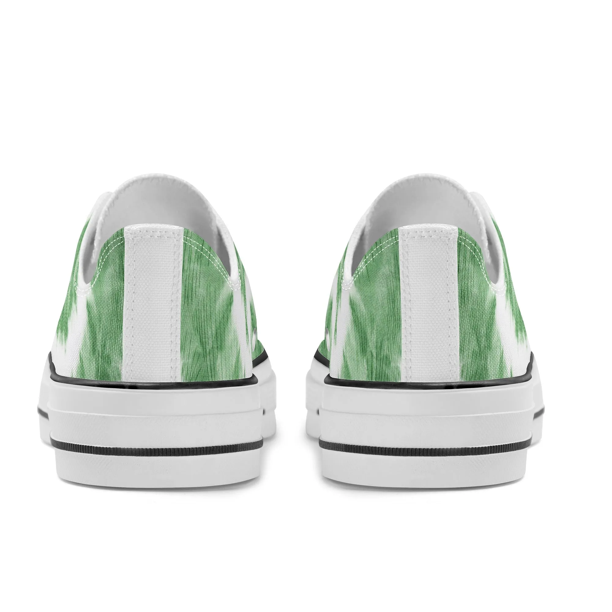 Green Tie Dye Pattern - Womens Classic Low Top Canvas Shoes for Footwear Lovers