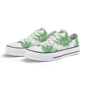 Green Tie Dye Pattern - Womens Classic Low Top Canvas Shoes for Footwear Lovers