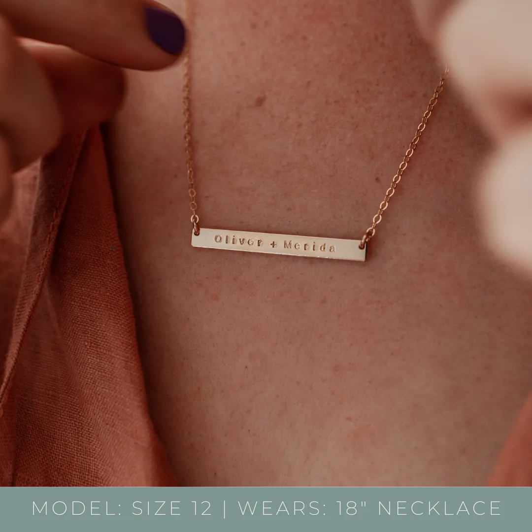 Isla • Long Skinny Bar Necklace