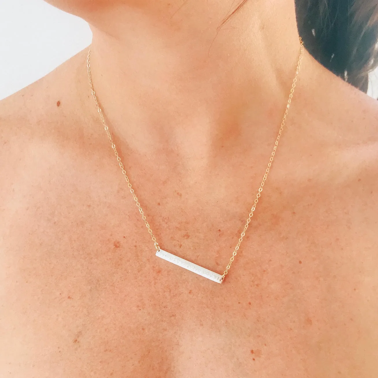 Isla • Long Skinny Bar Necklace