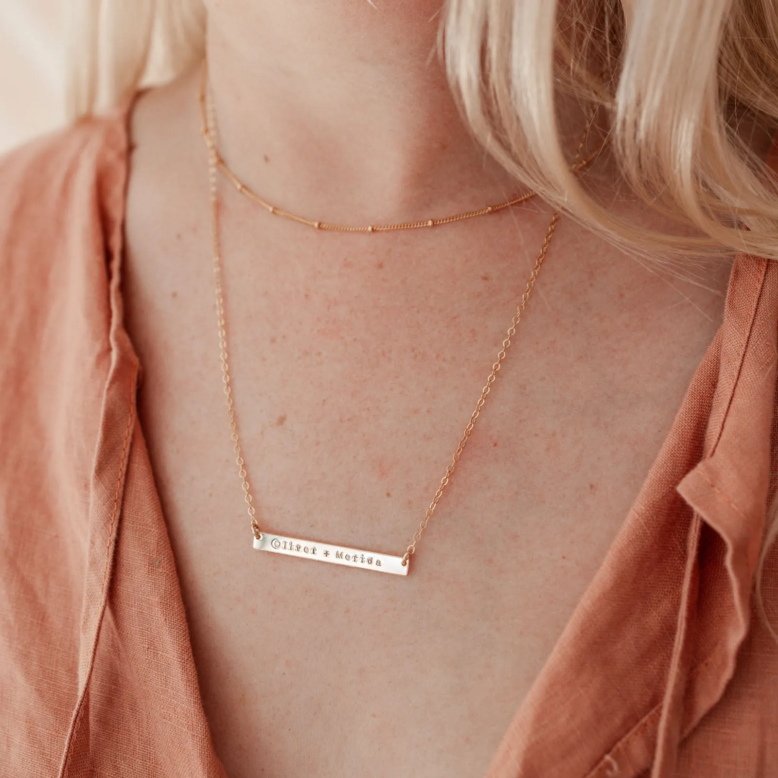 Isla • Long Skinny Bar Necklace