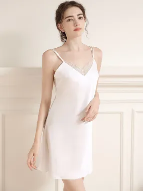 Lace Satin Crisscross Mini Nightgown