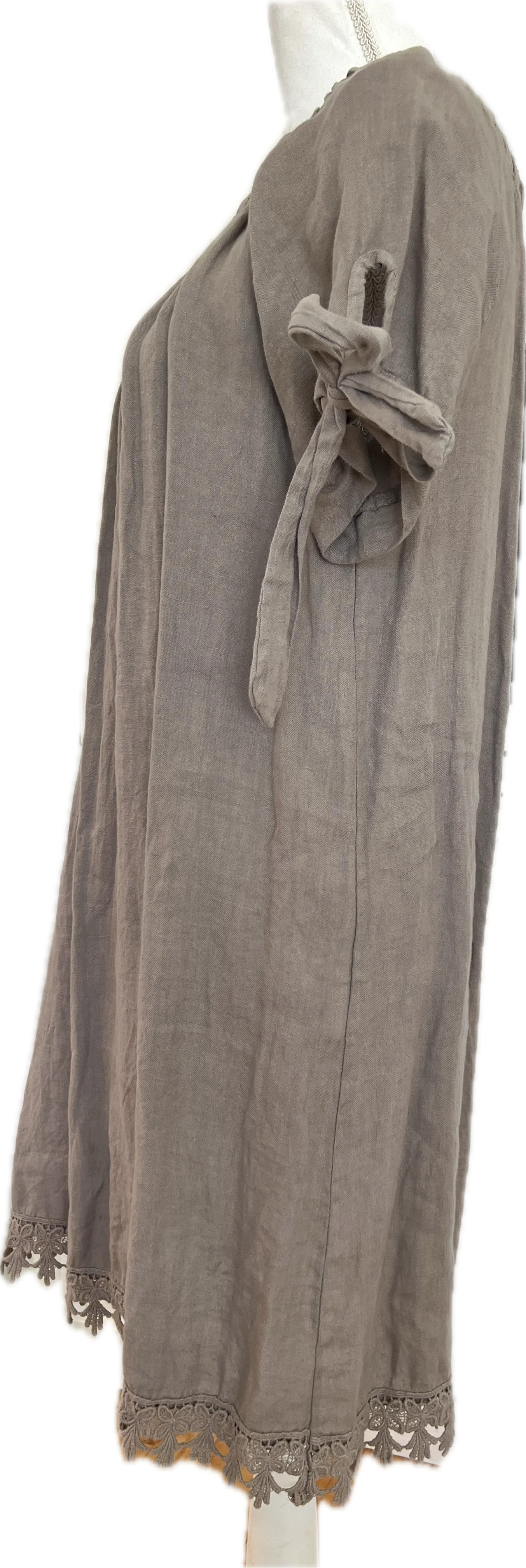 Lungo L'Arno Mushroom Linen Dress, M