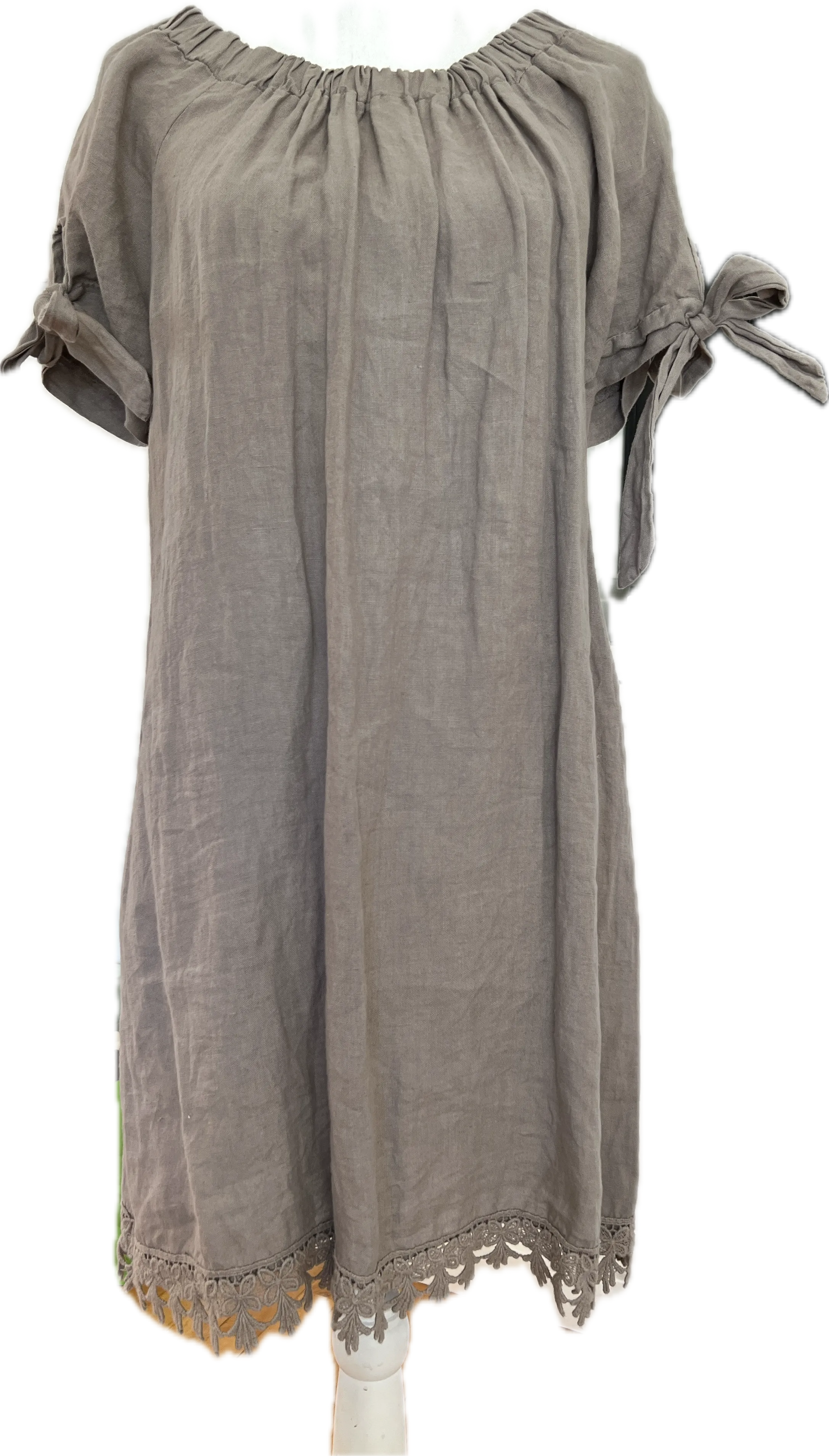 Lungo L'Arno Mushroom Linen Dress, M