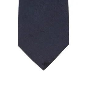 Navy reppe self-tipped tie with black warp