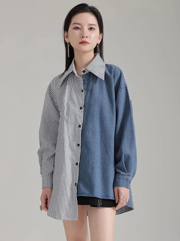 Noupa Color-block Asymmetrical Shirt