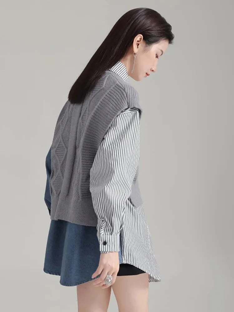 Noupa Color-block Asymmetrical Shirt