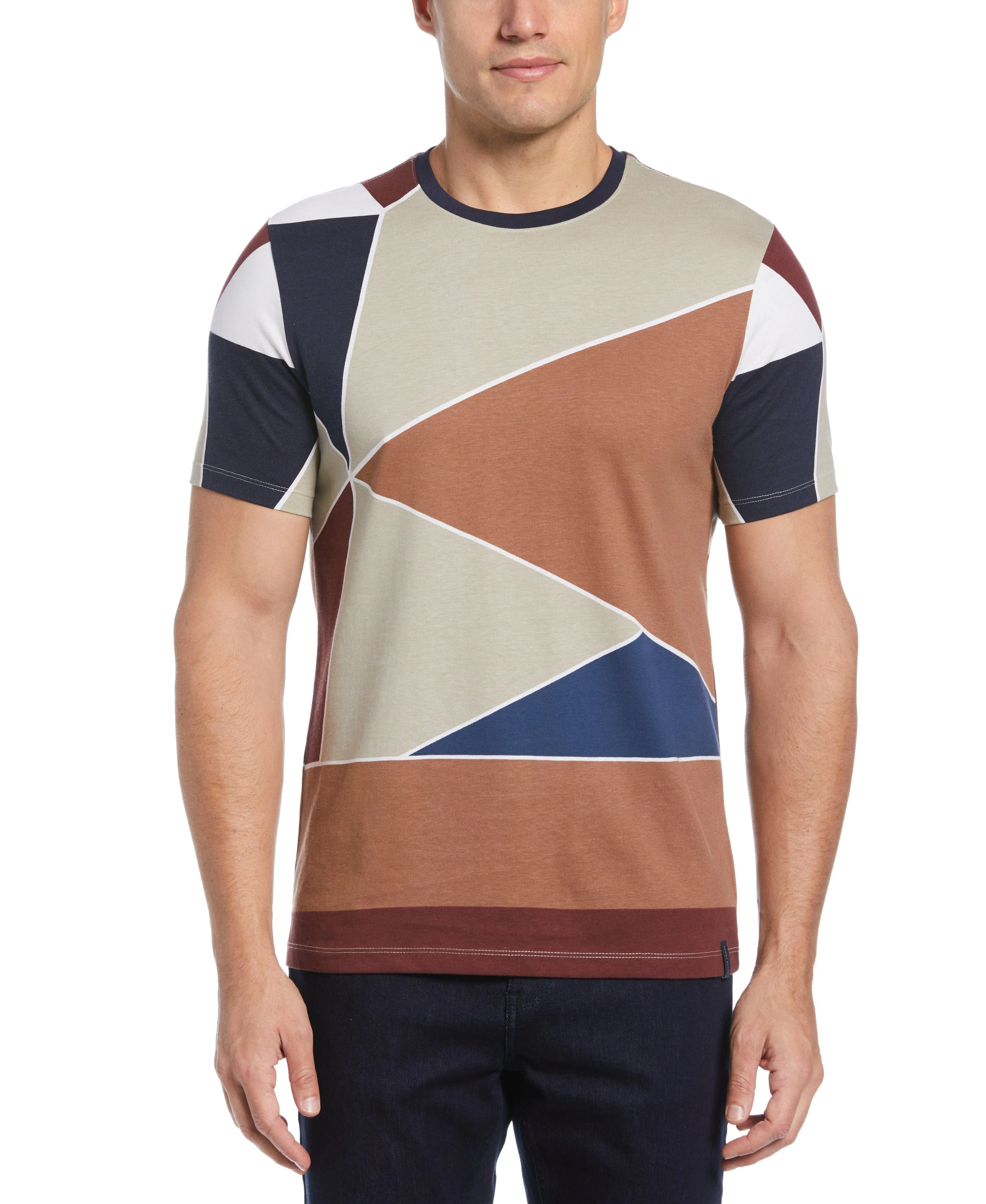 Pima Cotton Blend Patchwork Print Tee