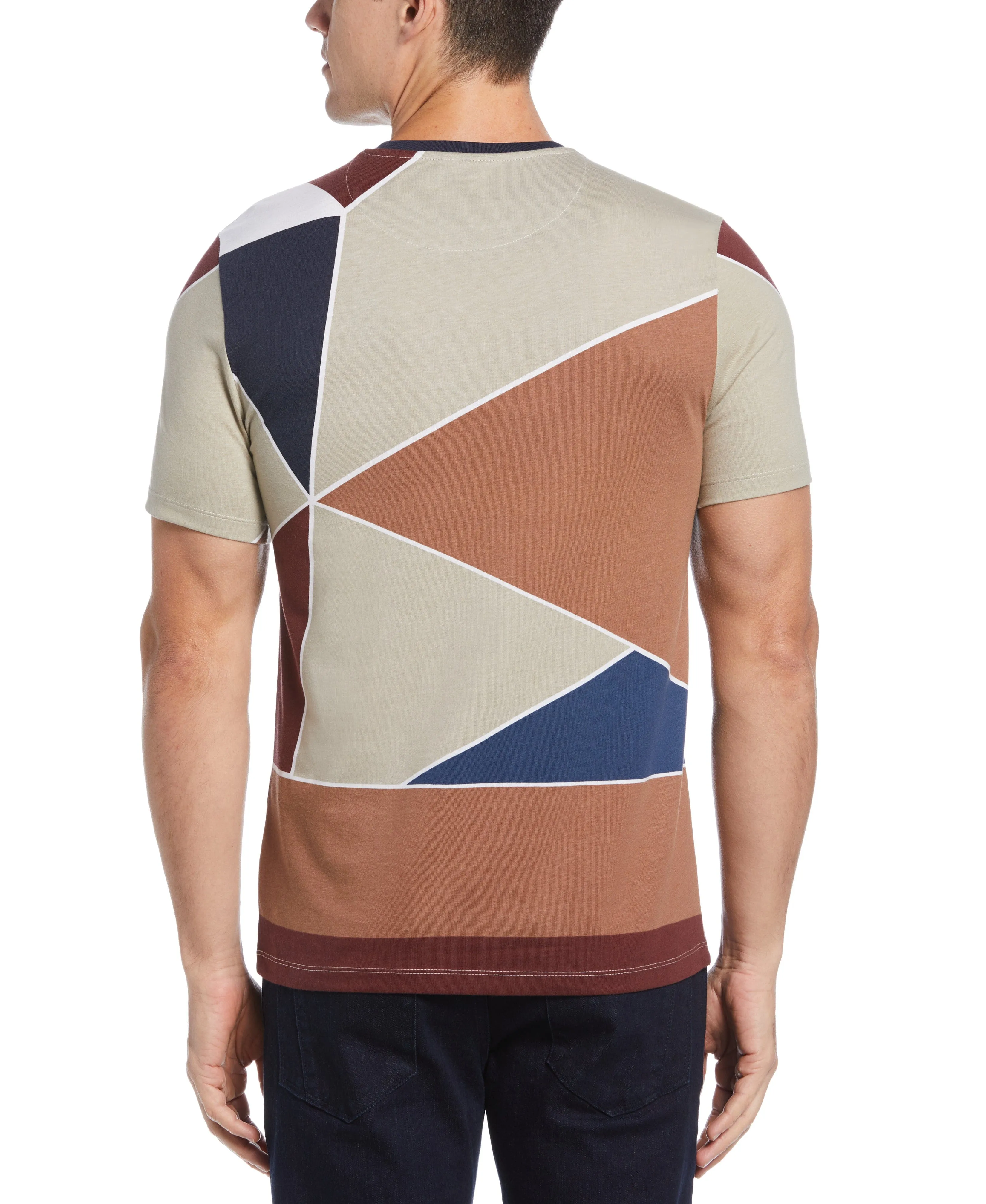 Pima Cotton Blend Patchwork Print Tee