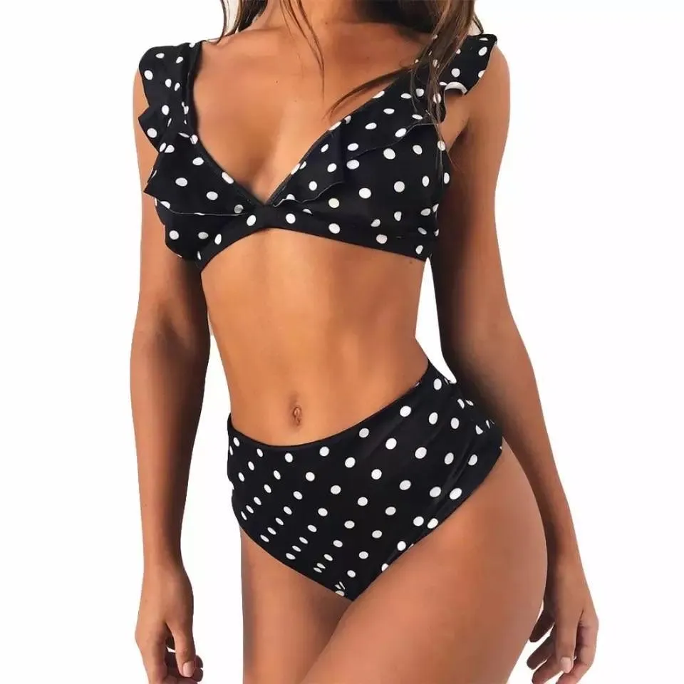 Polka Ruffled Bikinis