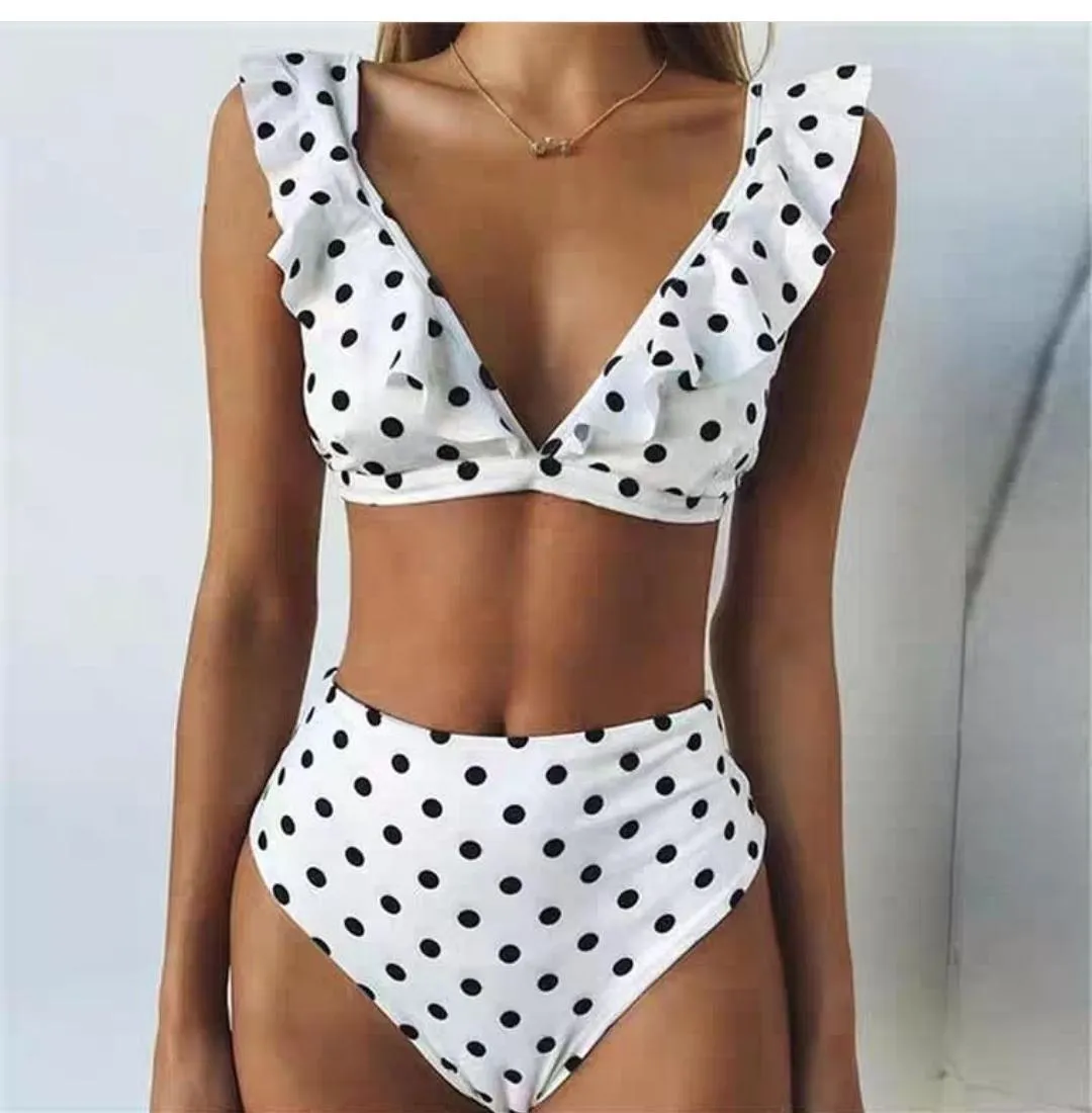 Polka Ruffled Bikinis