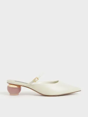 Sculptural Heel Pointed Toe Mules