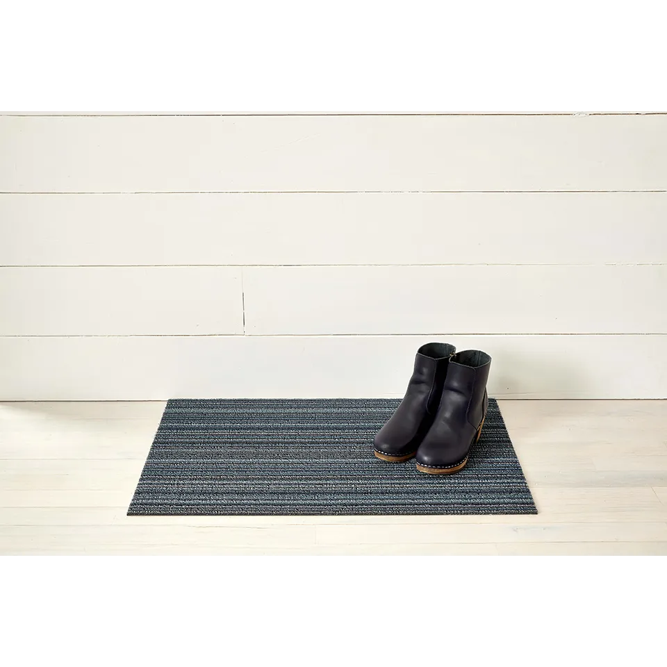 SKINNY STRIPE SHAG DOORMAT, BLUE