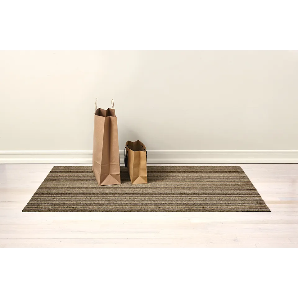 SKINNY STRIPE SHAG UTILITY MAT, MUSHROOM