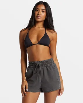 Sol Searcher New Elastic Waist Swim Shorts - Black Pebble