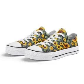 Sunflowers Womens Low Top Shoes, Garden Classic Canvas Converse Sneakers.