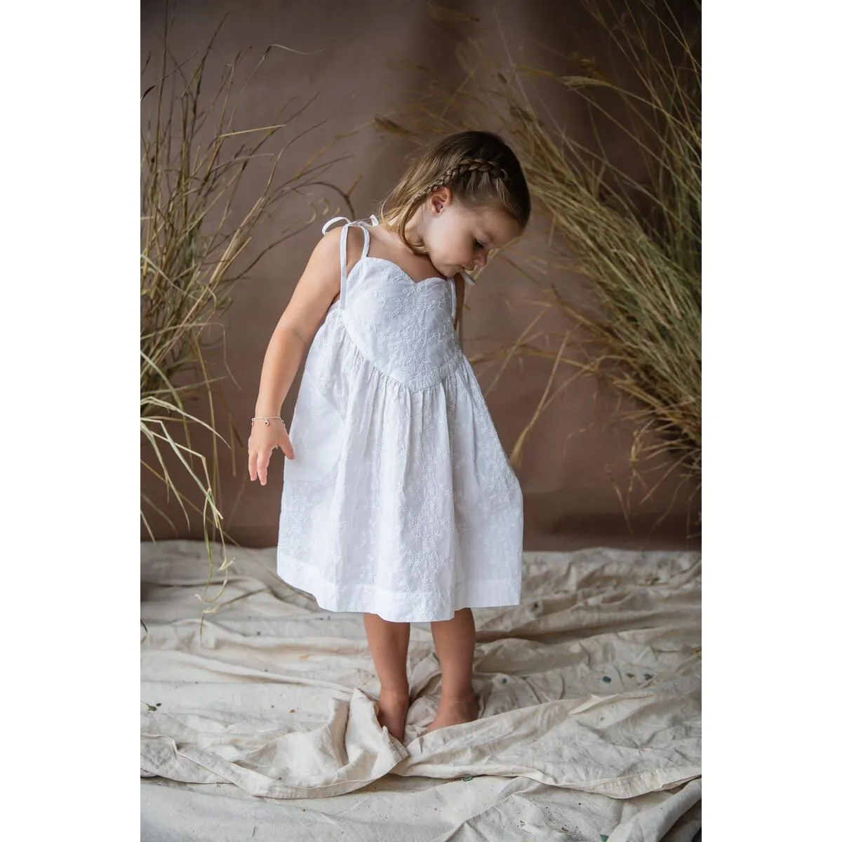 white rose coconut blossom dress