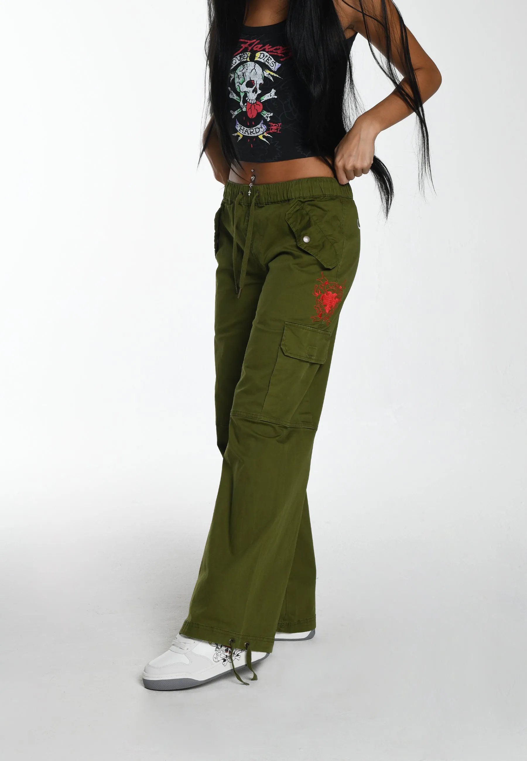 Womens Brave Heart Cargo Trouser - Green