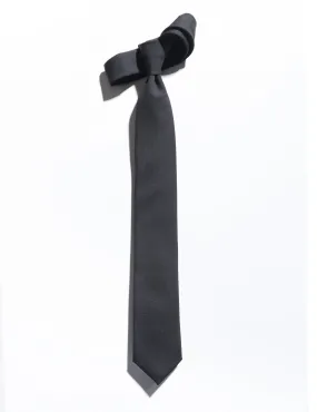 Wool and Mohair Plainweave Tie - Black